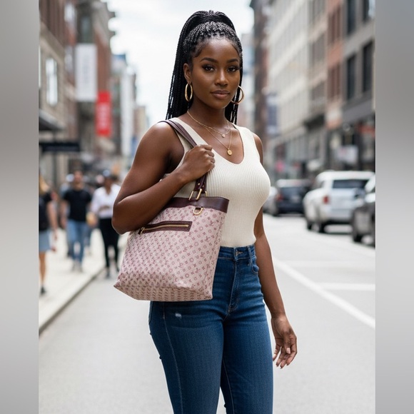 Louis Vuitton Handbags - 2003 authentic Louis Vuitton Lucille GM maroon and brown / tan shoulder bag